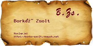 Borkó Zsolt névjegykártya